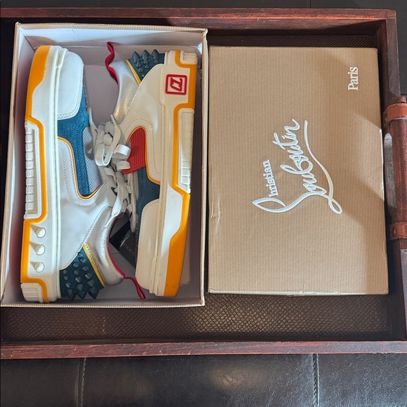 Christian Louboutin Kids Sneakers in Red Blue and White